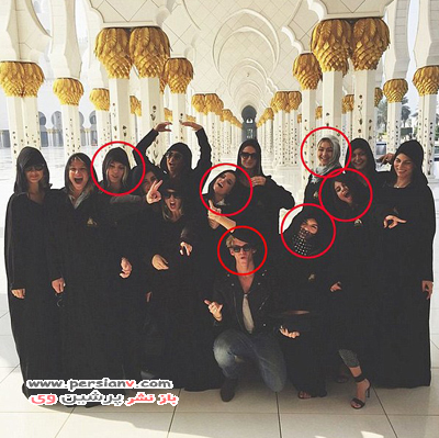 سلینا گومز و دیگر ستاره ها با حجاب در مسجد شیخ زاید  