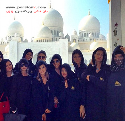 سلینا گومز و دیگر ستاره ها با حجاب در مسجد شیخ زاید  